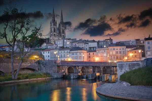 Photo Niort Downtow View Blue Hour Time — 스톡 사진