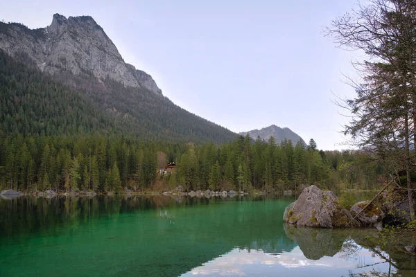 Foto Van Het Uitzicht Het Meer Hintersee — Stockfoto