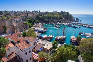 Photo of the Antalya Habour and the boats clipart