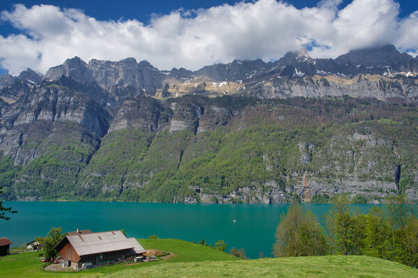 Photo of the Walensee lake in Switizerland. Taken on may 3rd 2023.