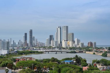 Kartagena das Indias 'ın panoramik görüntüsünün fotoğrafı