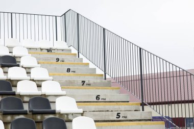 part of the football stands that shows the rows. High quality photo