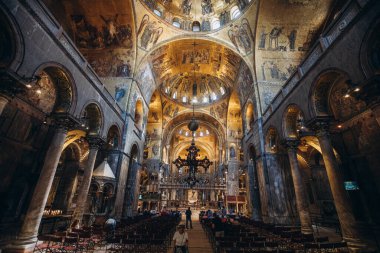 Kilise mozaik kubbesi Venice St. Marks Katedrali. Yüksek kalite fotoğraf