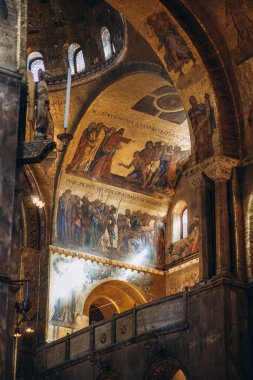 Kilise mozaik kubbesi Venice St. Marks Katedrali. Yüksek kalite fotoğraf