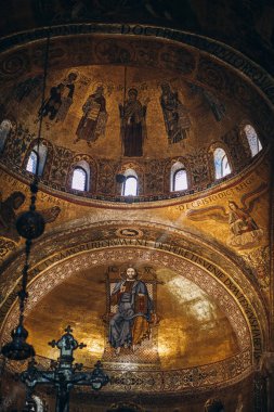 Kilise mozaik kubbesi Venice St. Marks Katedrali. Yüksek kalite fotoğraf
