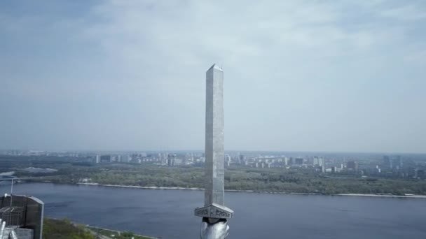 Kyiv Motherland Mother Statue Shot Drone High Quality Fullhd Footage — Stock Video