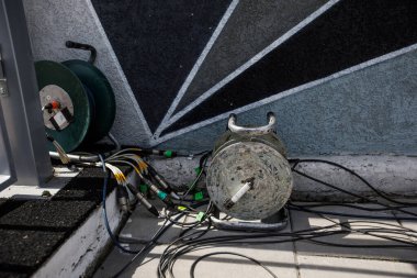 Kablo ve elektrik kablosu uzantısı. Yüksek kalite fotoğraf