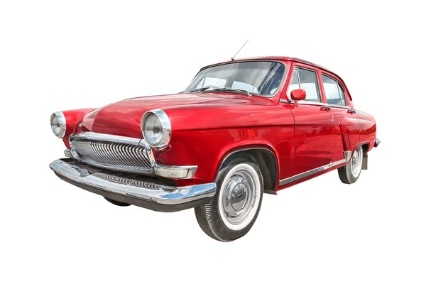 Червоний Старовинних Автомобілів Білому — стокове фото