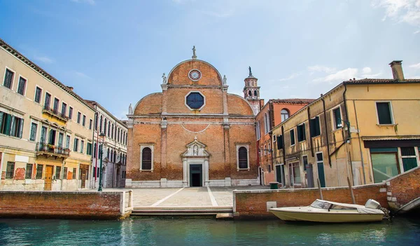 Alte Kirche Und Wasserkanal Venedig Italien — Stockfoto