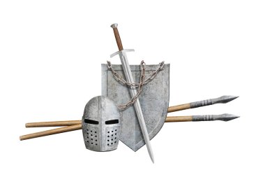 Beyaz arka planda yalıtılmış şövalye zırhı.