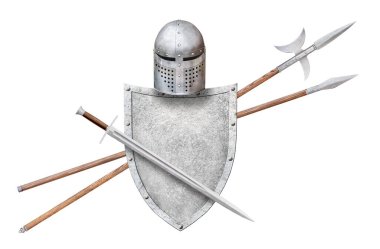 Yaşlı şövalyenin silahı beyaza saplanmış.