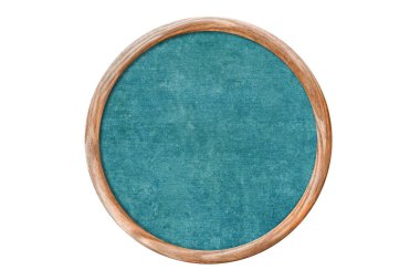 yuvarlak ahşap çerçeve içinde yeşil doku beyaz üzerinde izole