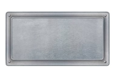 Beyaz arkaplanda izole edilmiş gri desenli metal çerçeve