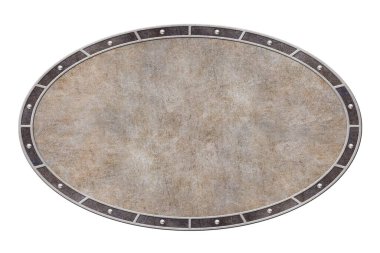 oval kahverengi bej rengi çerçeve beyaz arkaplanda izole edildi