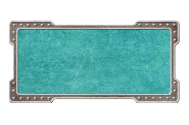 Beyaz arkaplanda izole edilmiş yeşil desenli vintage kalkan