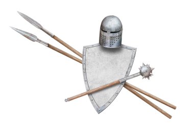 Beyaz arka planda izole edilmiş eski bir silah