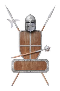 Eski silah ve kırmızı çerçeve beyaz üzerine izole