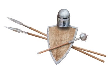 Beyaz arka planda izole edilmiş eski bir silah