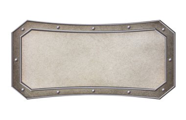 Perçin ve kahverengi desenli klasik çerçeve beyaza izole edilmiş.