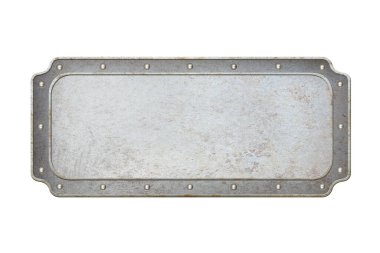 Paslı metal vintage çerçeve beyaz üzerinde izole