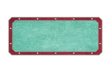 Yeşil desenli boş kırmızı çerçeve beyaz üzerine izole edilmiş