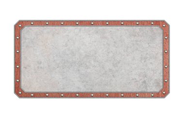 Beyaz üzerinde izole edilmiş gri desenli kırmızı metal çerçeve