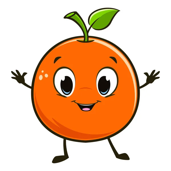 Illustrazione Vettoriale Carino Cartone Animato Arancione Elemento Design — Vettoriale Stock