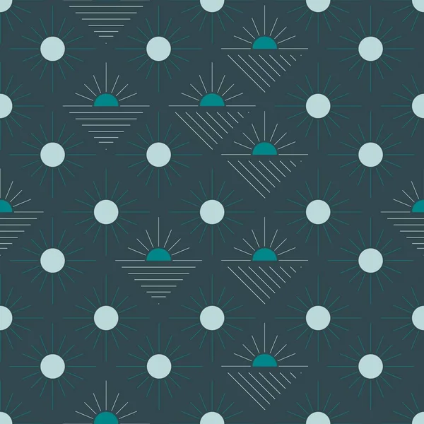 Patrón Sin Costuras Con Formas Abstractas Azul Verde Ilustración Vectorial — Archivo Imágenes Vectoriales