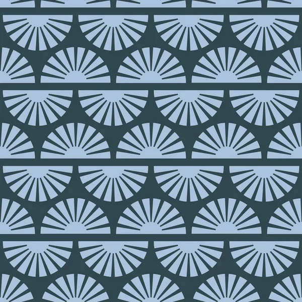 Naadloos Patroon Met Abstracte Vormen Blauw Groen Kleurrijke Vector Illustratie Stockillustratie