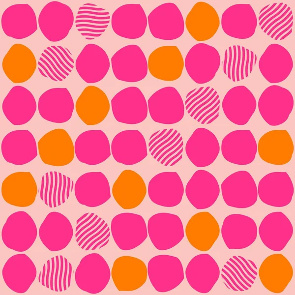 Απρόσκοπτη Μοτίβο Αφηρημένα Σχήματα Ροζ Και Πορτοκαλί Πολύχρωμη Διανυσματική Απεικόνιση — Διανυσματικό Αρχείο