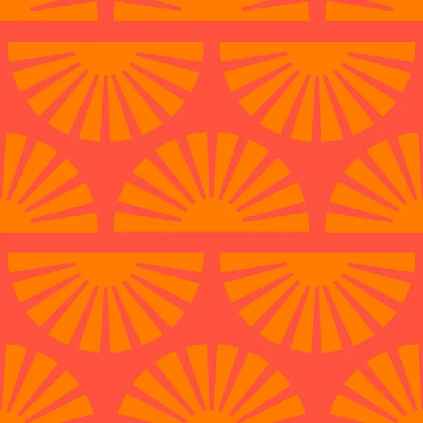 Seamless Pattern Abstract Shapes Orange Pink Red Colorful Vector Illustration — Stock Vector