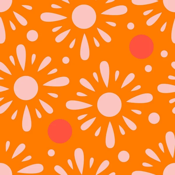 Naadloos Patroon Met Abstracte Vormen Oranje Roze Rood Kleurrijke Vector — Stockvector