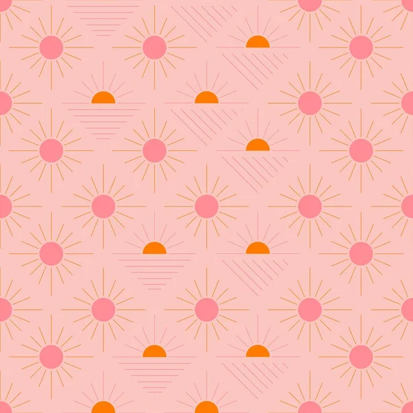 オレンジ ピンク 赤の抽象的な形状を持つシームレスなパターン カラフルなベクトルイラスト — ストックベクタ