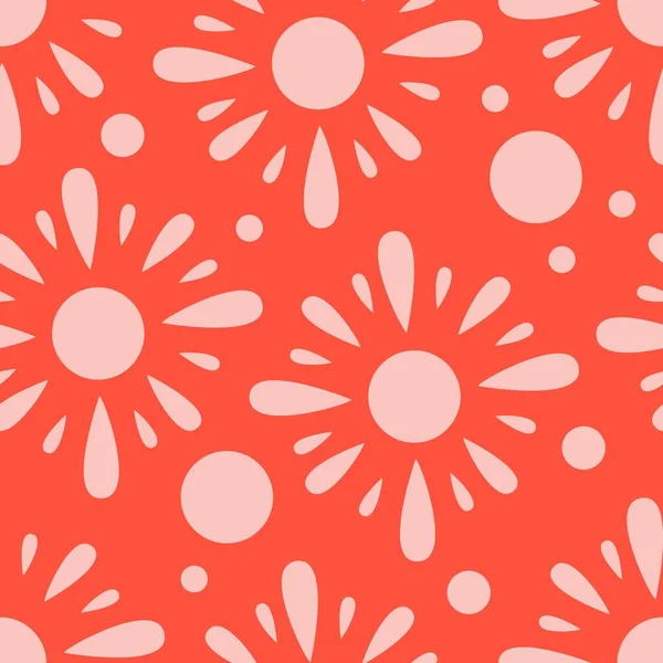 Patrón Sin Costuras Con Formas Abstractas Naranja Rosa Rojo Ilustración — Vector de stock