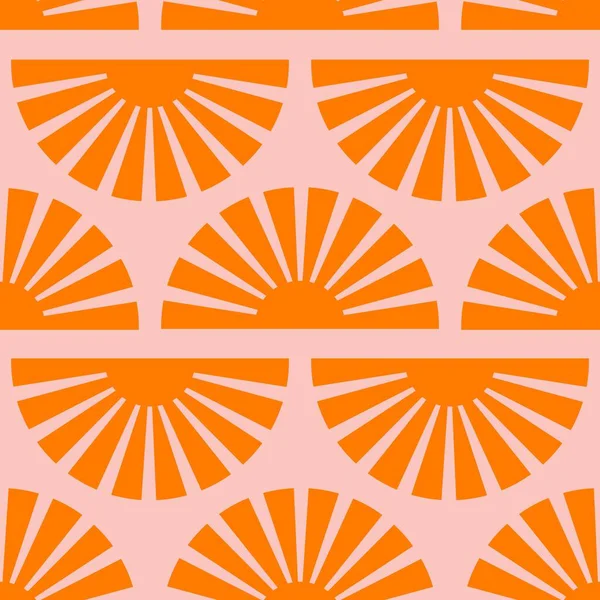 Naadloos Patroon Met Abstracte Vormen Oranje Roze Rood Kleurrijke Vector Stockillustratie