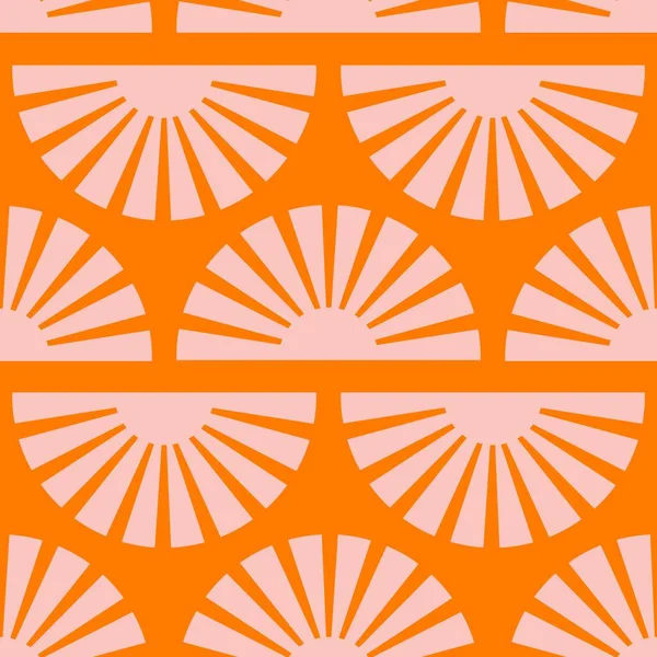 Naadloos Patroon Met Abstracte Vormen Oranje Roze Rood Kleurrijke Vector Stockvector