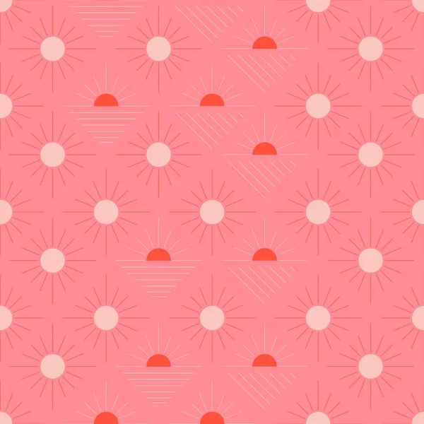 Naadloos Patroon Met Abstracte Vormen Oranje Roze Rood Kleurrijke Vector Rechtenvrije Stockillustraties
