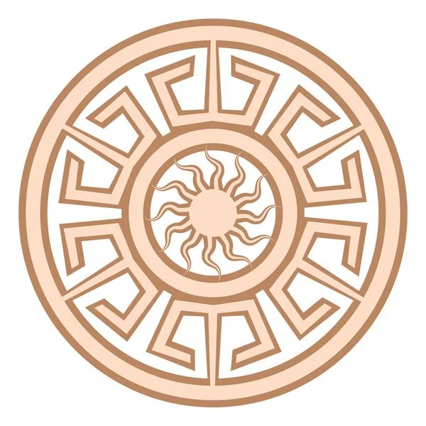 Ярыло Древний Славянский Символ Украшенный Скандинавскими Узорами Бежевый Дизайн — стоковый вектор