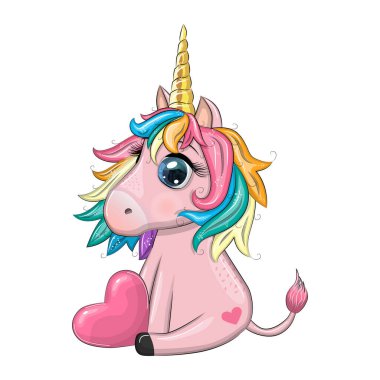 Pembe tek boynuzlu at, Sevgililer Günü tebrik kartı.