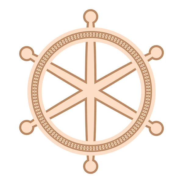 Ship Wheel Ancient Slavic Symbol Decorated Scandinavian Patterns Beige Fashion — Stock Vector