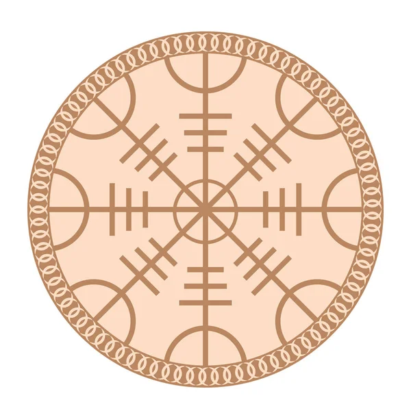 Awe之盾或恐怖之盾挪威神话 冰岛神奇的雄鹿 Galdrastafir交织在一起的迷你裙米色时装设计 — 图库矢量图片