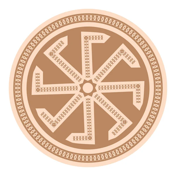 科洛夫拉特 一个古老的斯拉夫符号 装饰着斯堪的纳维亚图案 米色时装设计 — 图库矢量图片