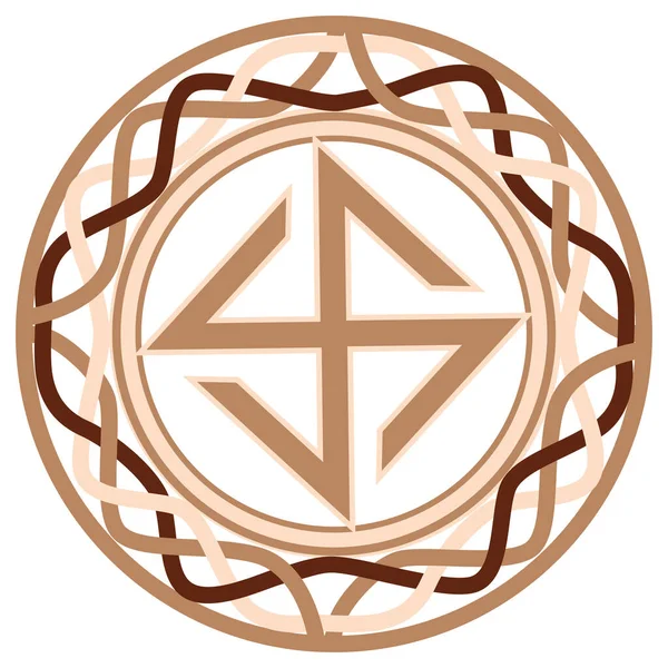 Hors Ancien Symbole Slave Décoré Motifs Scandinaves Design Mode Beige — Image vectorielle