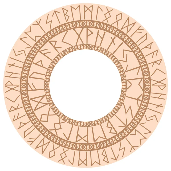 서클은 고대의 상징물로서 스칸디나비아식 로장식되어 있었다 베이지 디자인 — 스톡 벡터