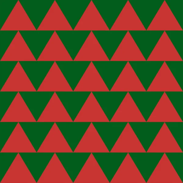 Seamless Pattern Triangles Red Green Triangle Pattern Christmas Trees Scottish — Stock Vector