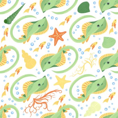 Stingray, Batomorphi deniz yaşamı, balıklar, hayvanlar parlak, pürüzsüz desenler. Deniz yolculuğu, hayvanlarla şnorkelle yüzme, tropik balıklar.