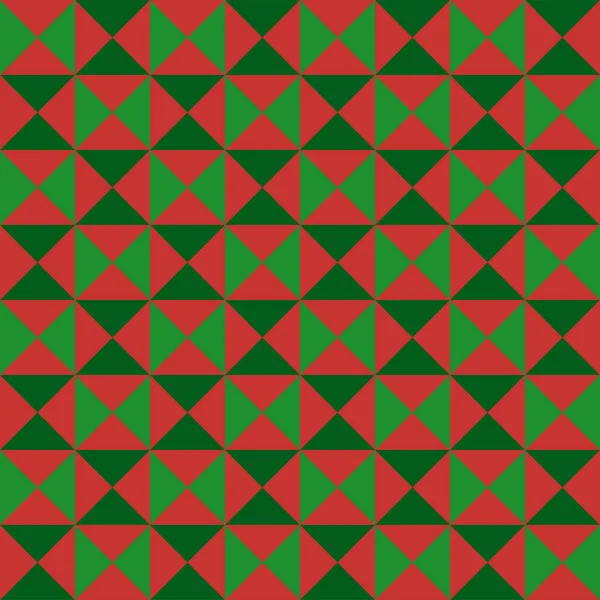 Sömlöst Mönster Med Trianglar Röd Och Grön Triangel Mönster Julgranar — Stock vektor