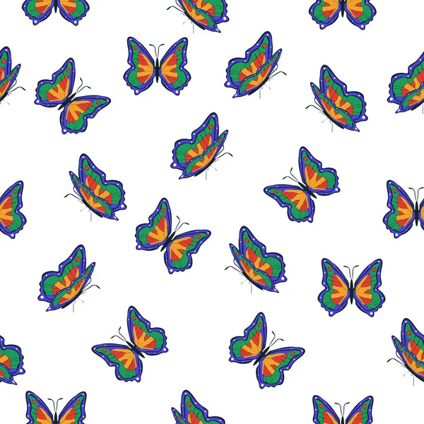 stock vector Bright multicolored butterflies seamless pattern. Wallpaper, background, children party, craft paper, scrapbooking