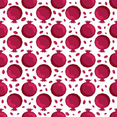 Nar aromalı, pürüzsüz desen. Nar meyvesinin dekoratif desenleri. Zarif şablon