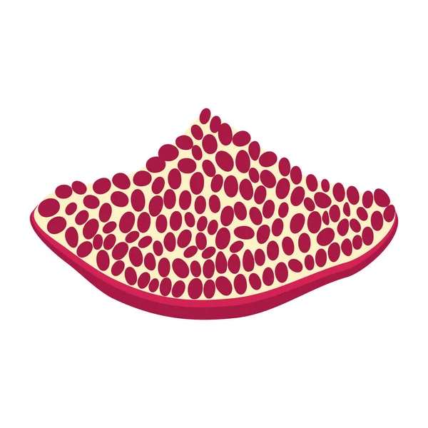 Granatapfel Ganz Und Stücke Geschnitten Mit Kernen Stilisierte Saftige Früchte — Stockvektor